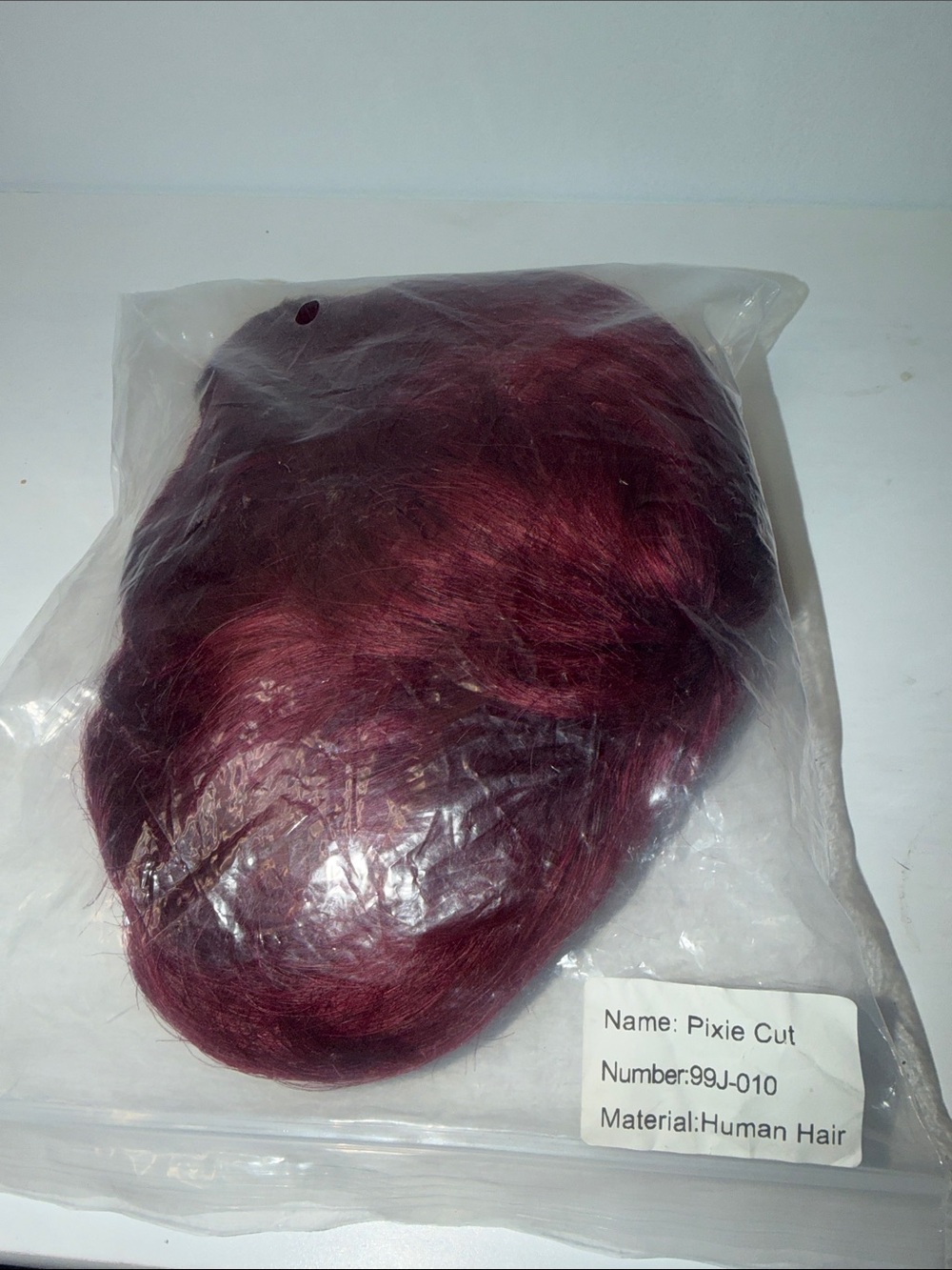 Pixie Cut Human Hair Topper - Burgundy